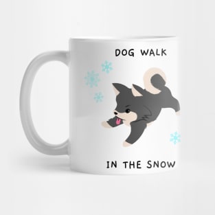 Dog Walk In The Snow Mug